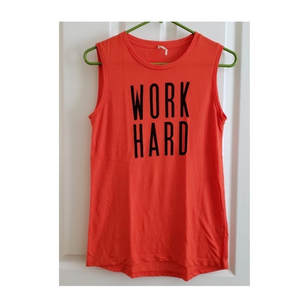 work hard graphic tank